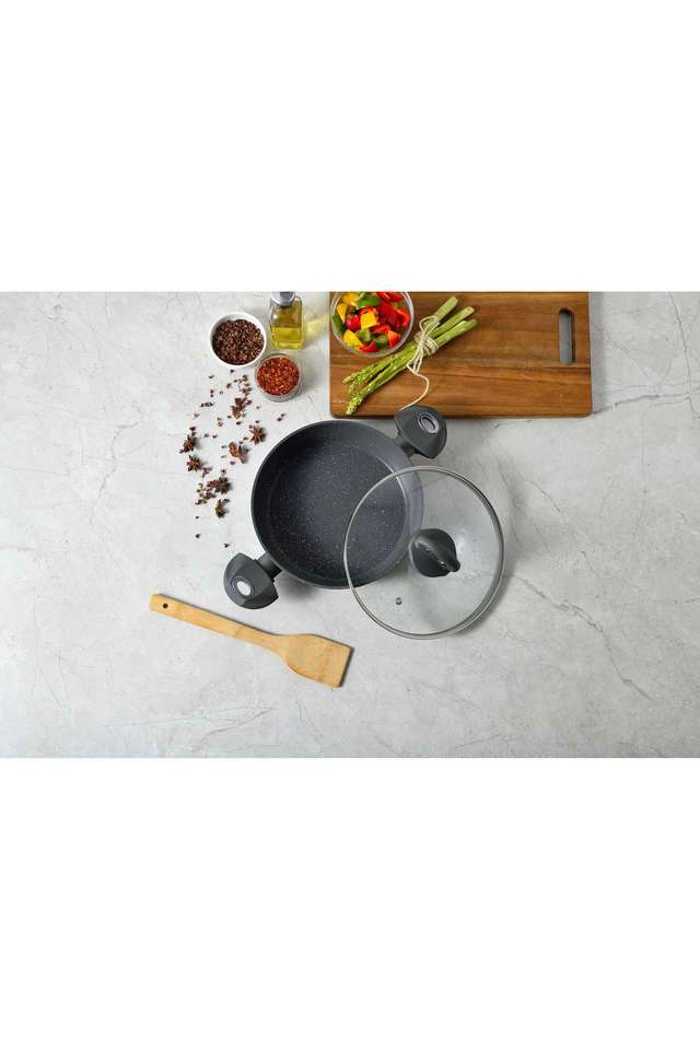 Orion-Marble-Non-Stick-Shallow-Kadai/Kadhai-with-Glass-Lid-24-cm