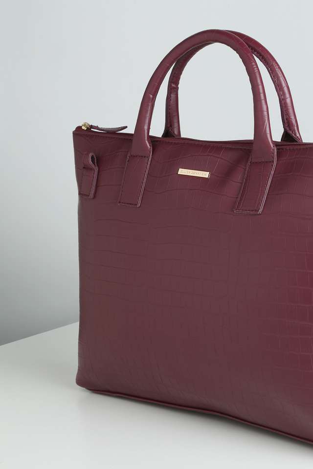 Zipper-Closure-Croc-Classy-Pu-Womens-Formal-Wear-Laptop-Bag