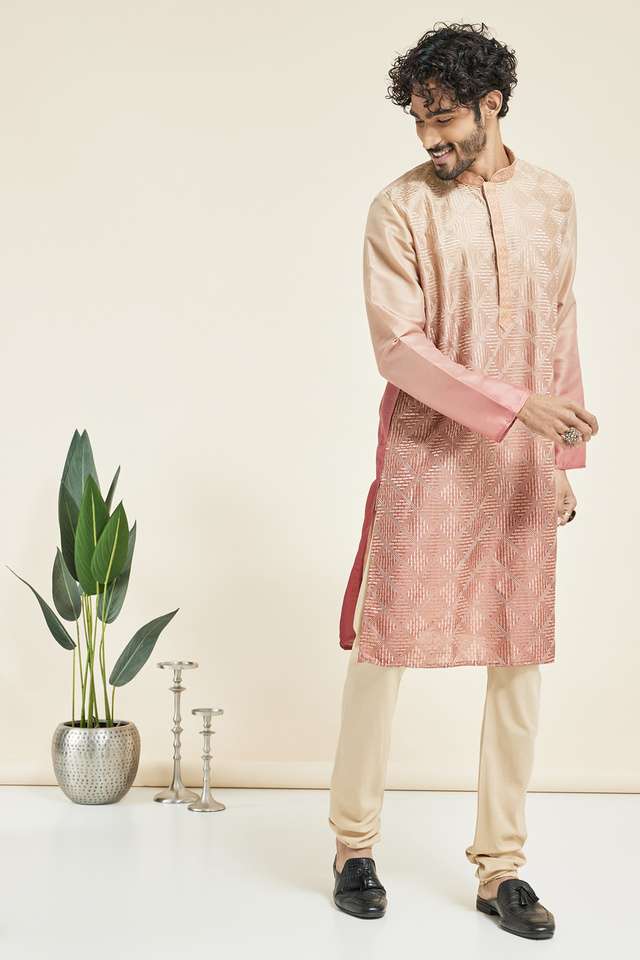 Solid-Viscose-Blend-Men-s-Festive-Wear-Churidar