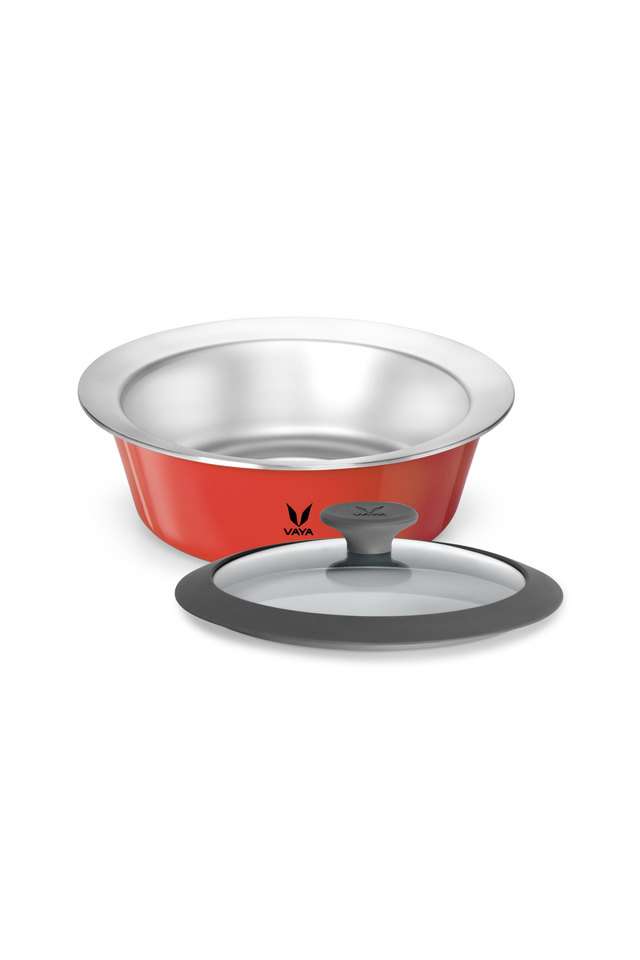 Stainless-Steel-Hautecause---1.5-ltr---Scarlet-Red---With-Glass-Lid---Single