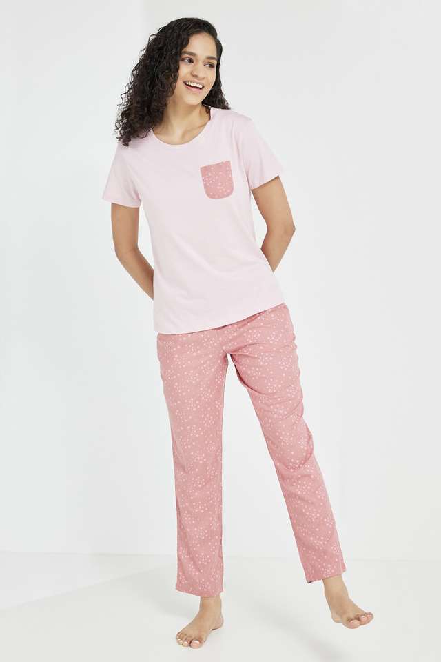 Printed-Cotton-Round-Neck-Womens-Top-And-Pyjama-Set