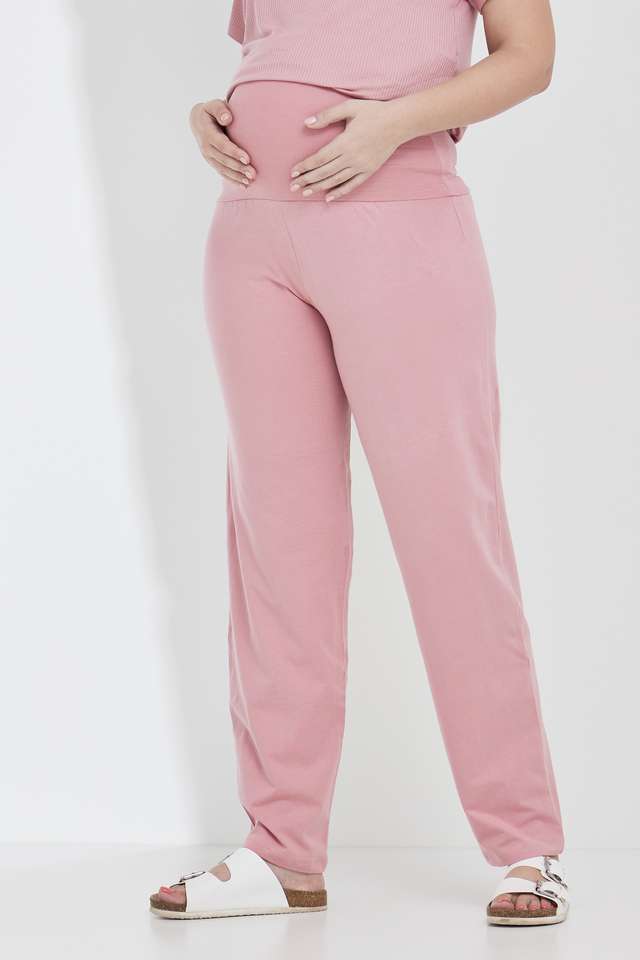 Buy Insense Dusty Pink Solid Relaxed Fit Cotton Stretch Women's