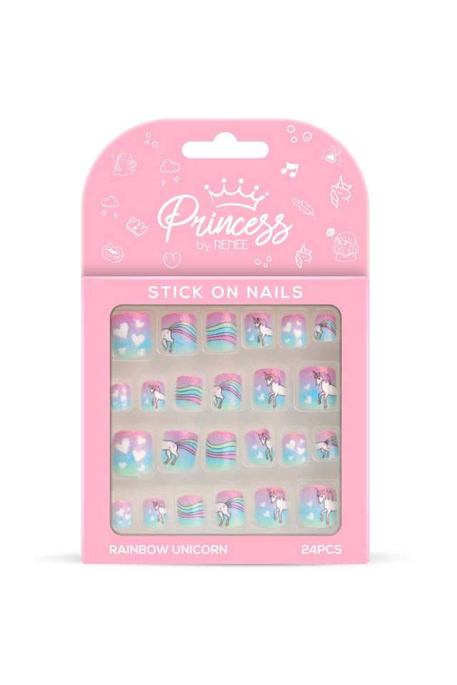 Princess-By-Stick-On-Nails-24-Pc-Set---Rainbow-Unicorn