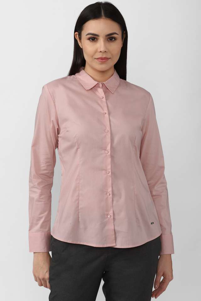 Solid-Collared-Cotton-Women-Formal-Wear-Shirt