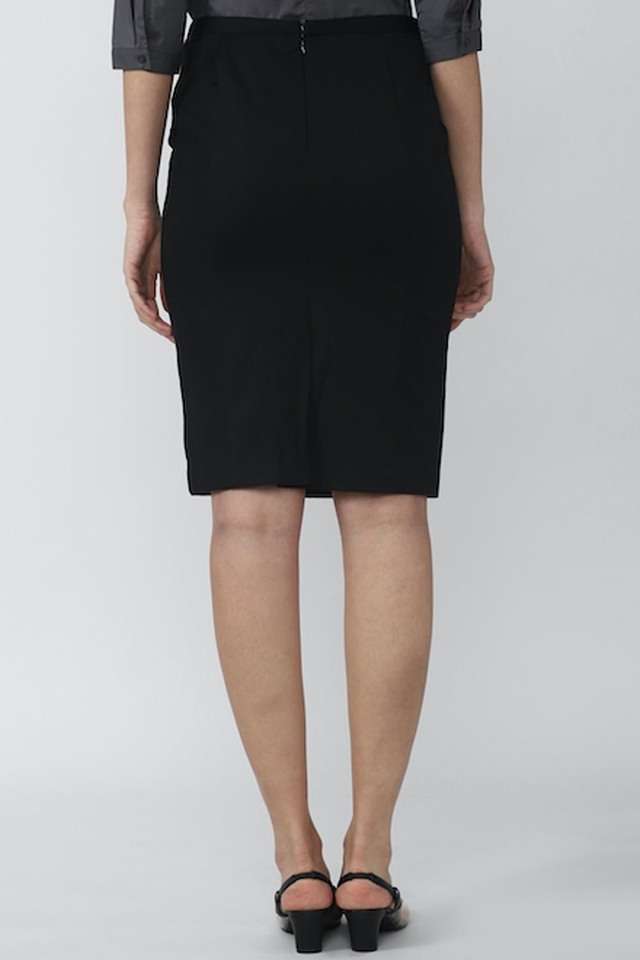 Solid-Polyester-Regular-Fit-Women-s-Casual-Skirt