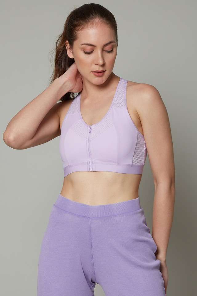 Nylon-Solid-Regular-Women-s-Sports-Bra