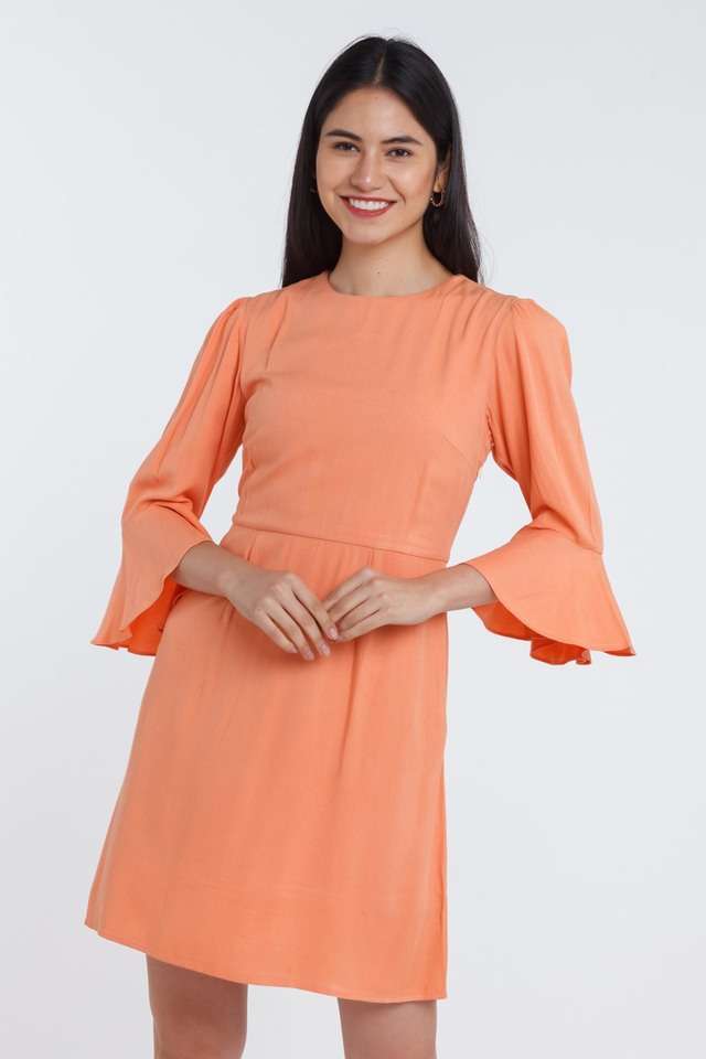 zink london Solid Round Neck Viscose Women Dress-picture-20