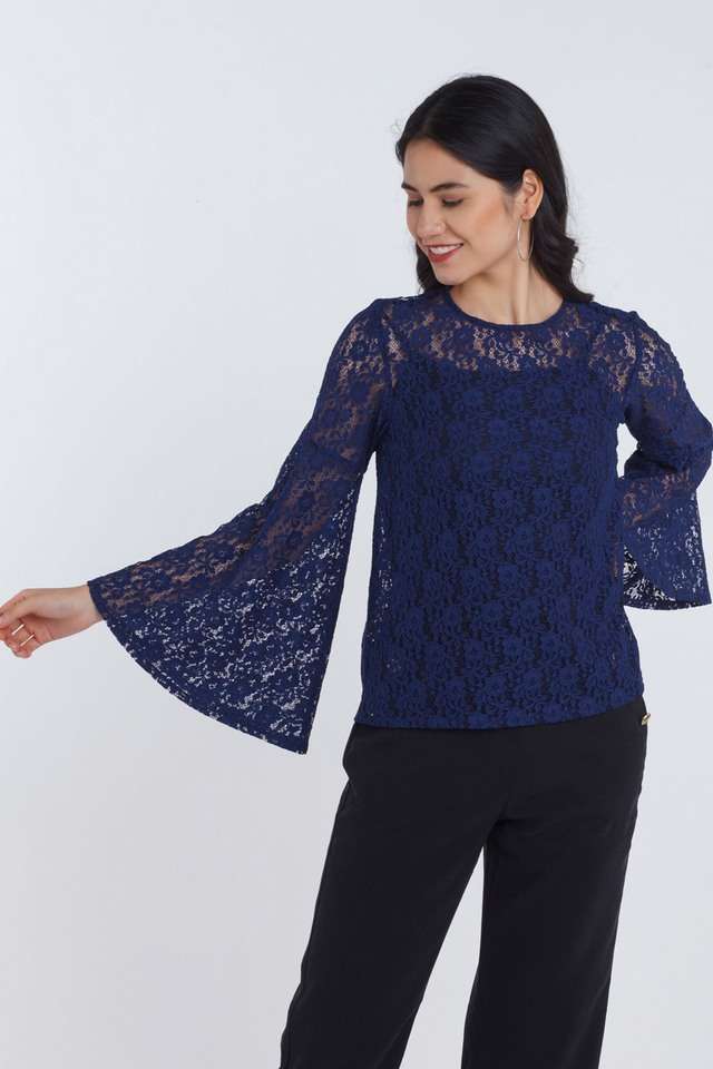 zink london Solid Polyester Round Neck Women Top-picture-31