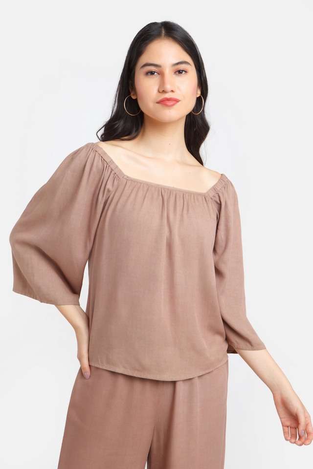zink london Solid Viscose Square Neck Women Top-picture-47