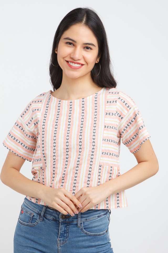 zink london Printed Cotton Round Neck Women's Top-picture-19