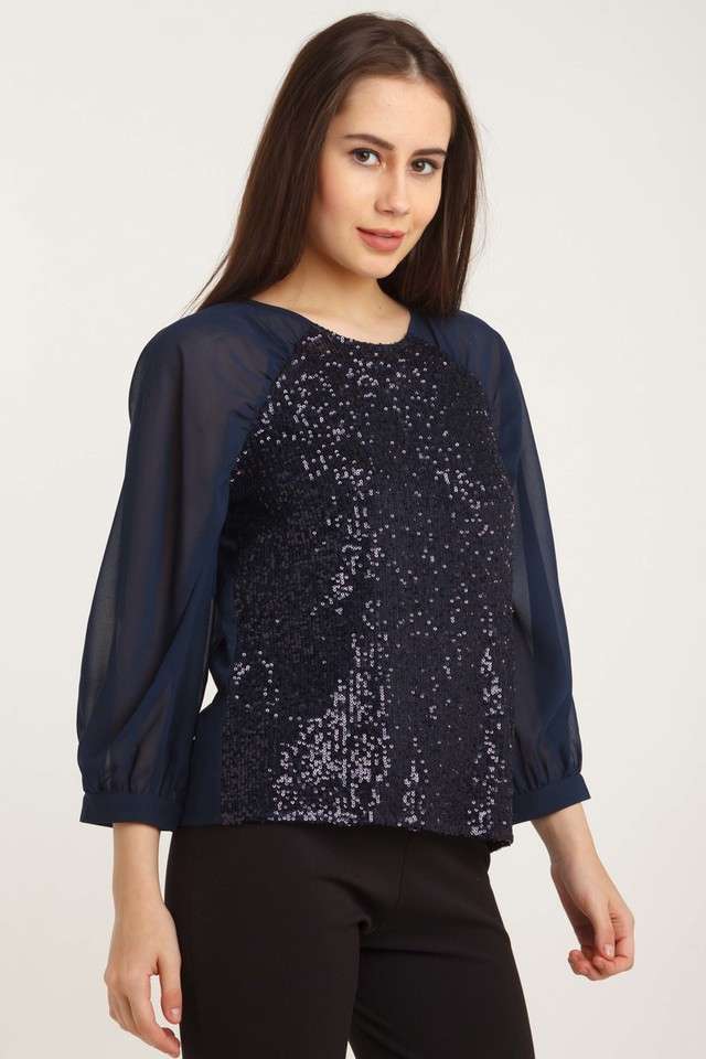 zink london Embellished Polyester Regular Fit Women's Top-picture-13