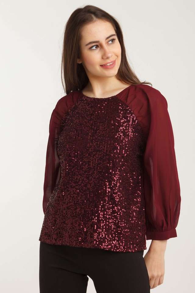 zink london Embellished Polyester Regular Fit Women's Top-picture-12