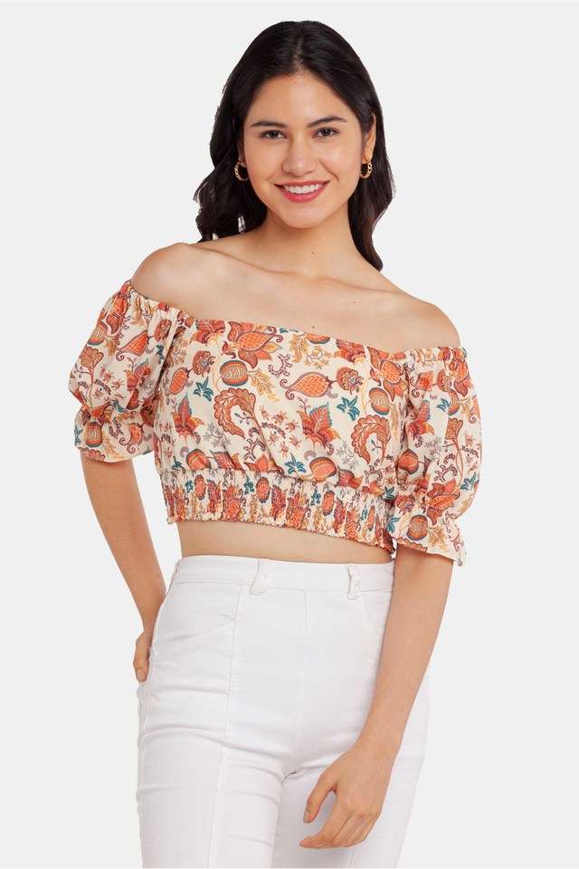 zink london Printed Polyester Square Neck Women Top-picture-35