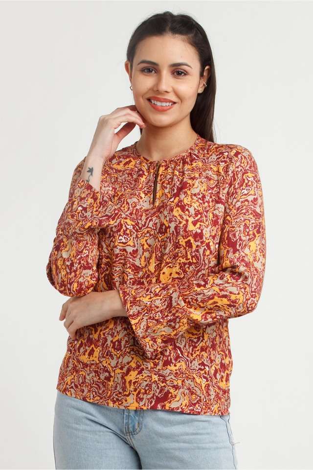 zink london Printed Viscose Round Neck Women Top-picture-30