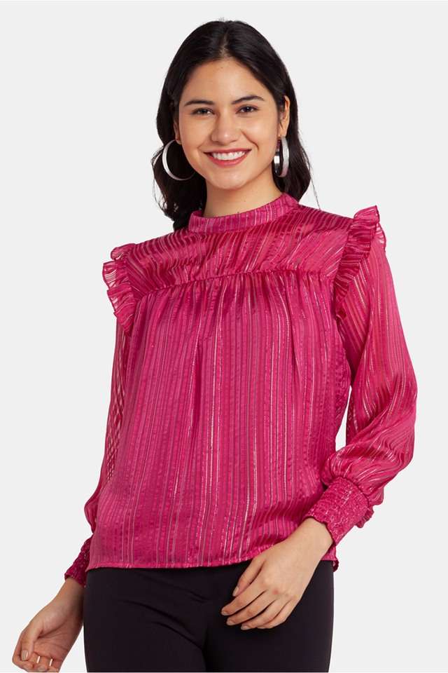 zink london Shimmer Mandarin Polyester Women's Top-picture-27