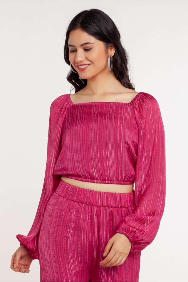 zink london Shimmer Square Neck Polyester Women's Top-picture-14