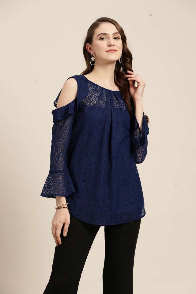 qurvii Floral Blended Fabric Round Neck Women Top-picture-19