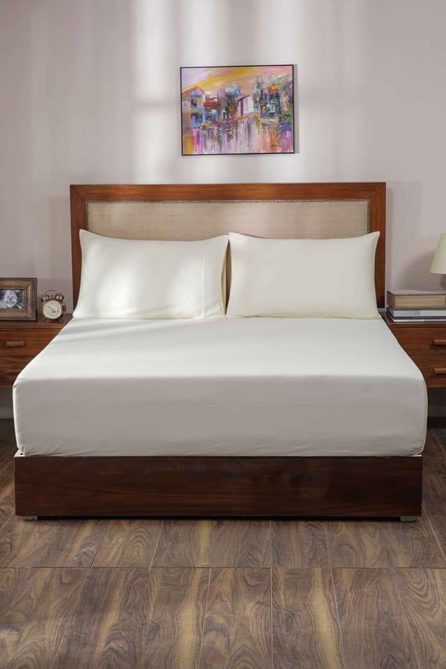 Vintage-Melina-Cream-King-Bed-Sheet-With-Pillow-Case