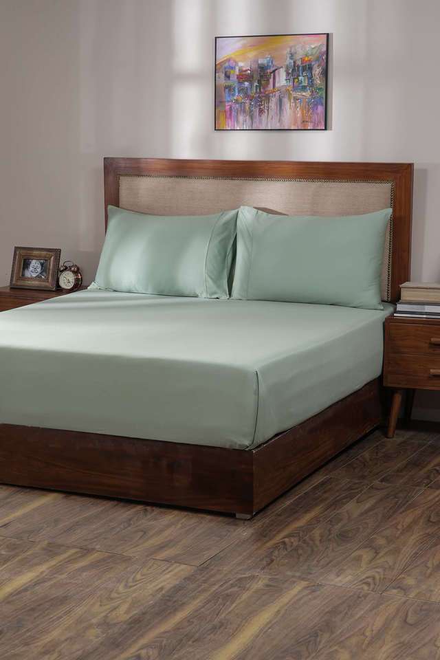 Vintage-Melina-Reseda-King-Bed-Sheet-With-Pillow-Case