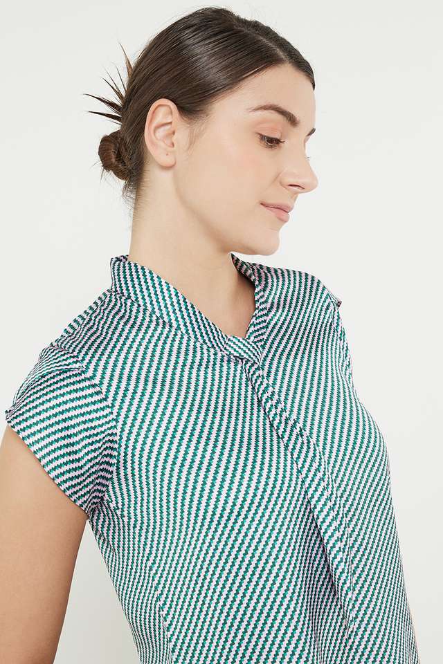 Printed-Polyester-Tie-Up-Neck-Women-s-Top