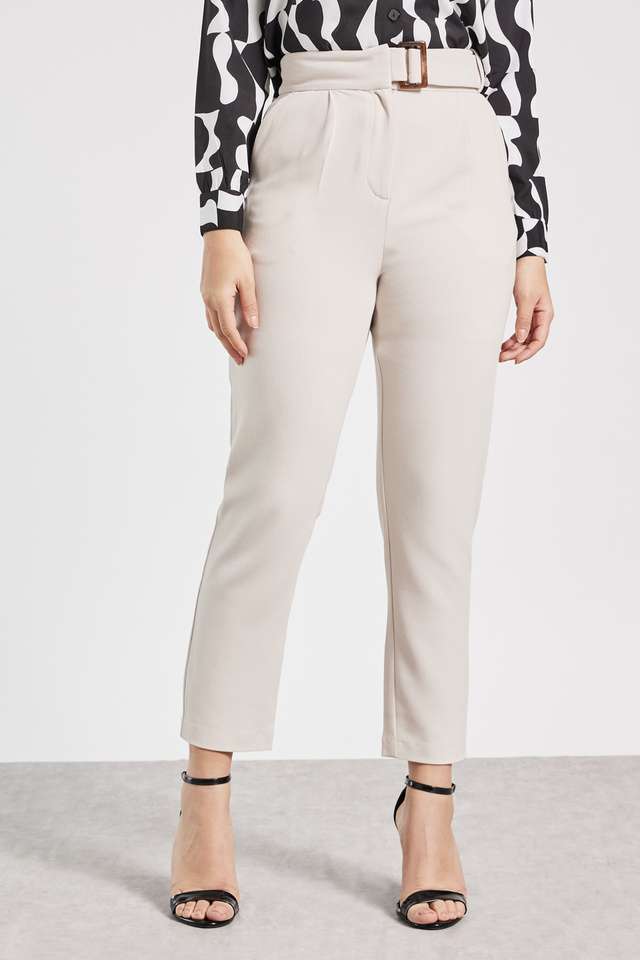 Solid-Tailored-Fit-Women-s-Formal-Wear-Trouser