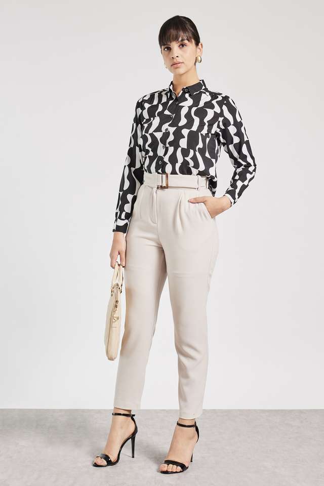 Solid-Tailored-Fit-Women-s-Formal-Wear-Trouser