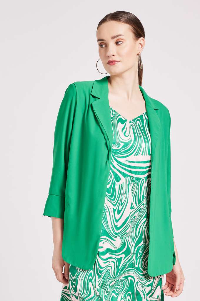 Solid-Polyester-Women-s-Blazer