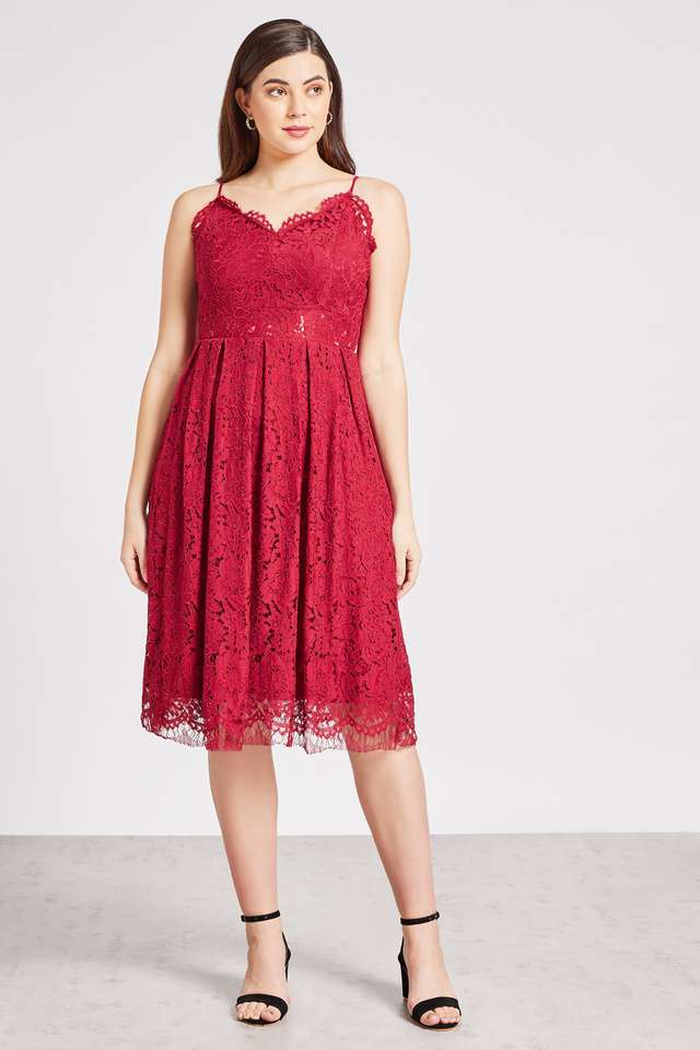 Solid-Polyester-Round-Neck-Women-s-Dress