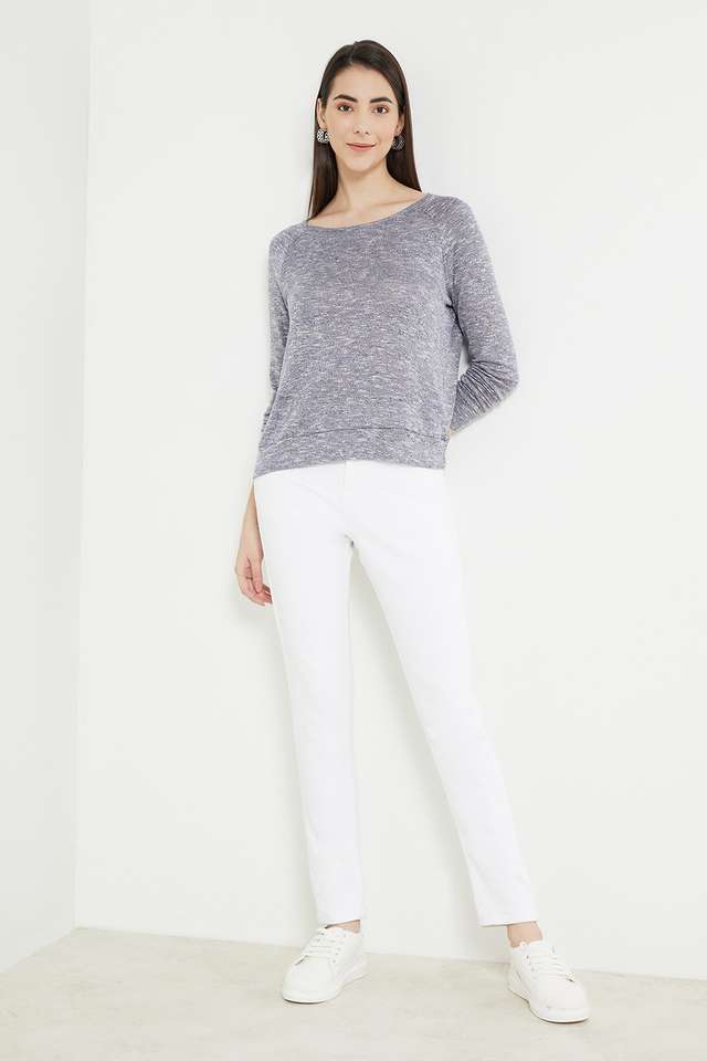 Solid-Polyester-Regular-Fit-Women-s-Top