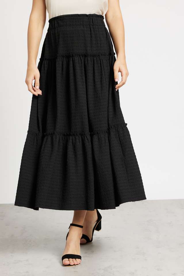 Solid-Polyester-Regular-Fit-Women-s-Casual-Skirt