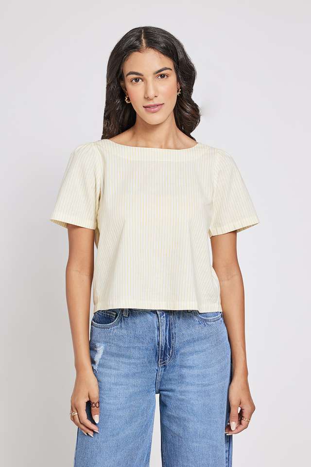 Solid-Cotton-Linen-Blend-V-Neck-Women-s-Top