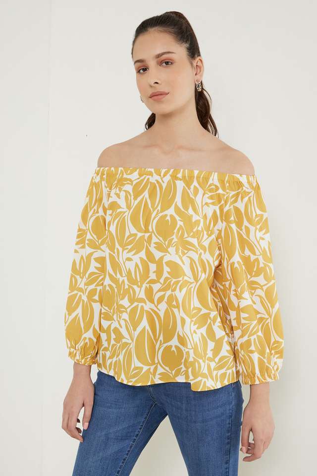 Printed-Polyester-Round-Neck-Women-s-Top