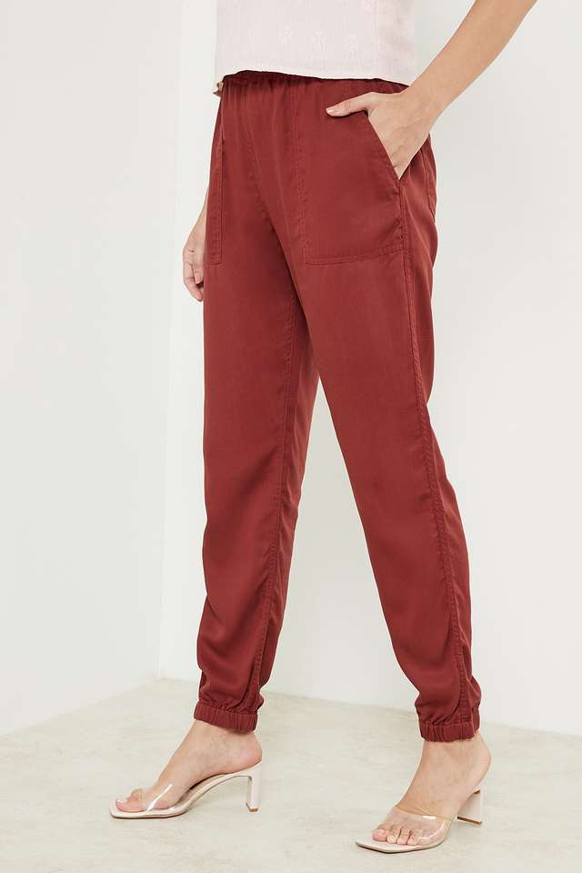 Solid-Regular-Fit-Blended-Fabric-Women-s-Casual-Wear-Pant