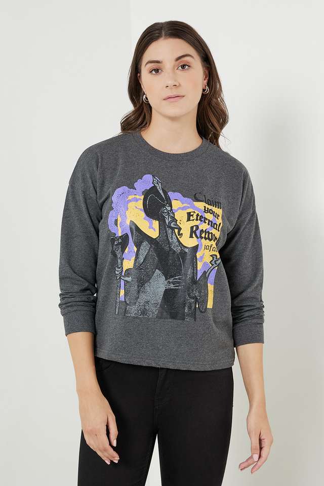 Printed-Round-Neck-Cotton-Women-Sweatshirt