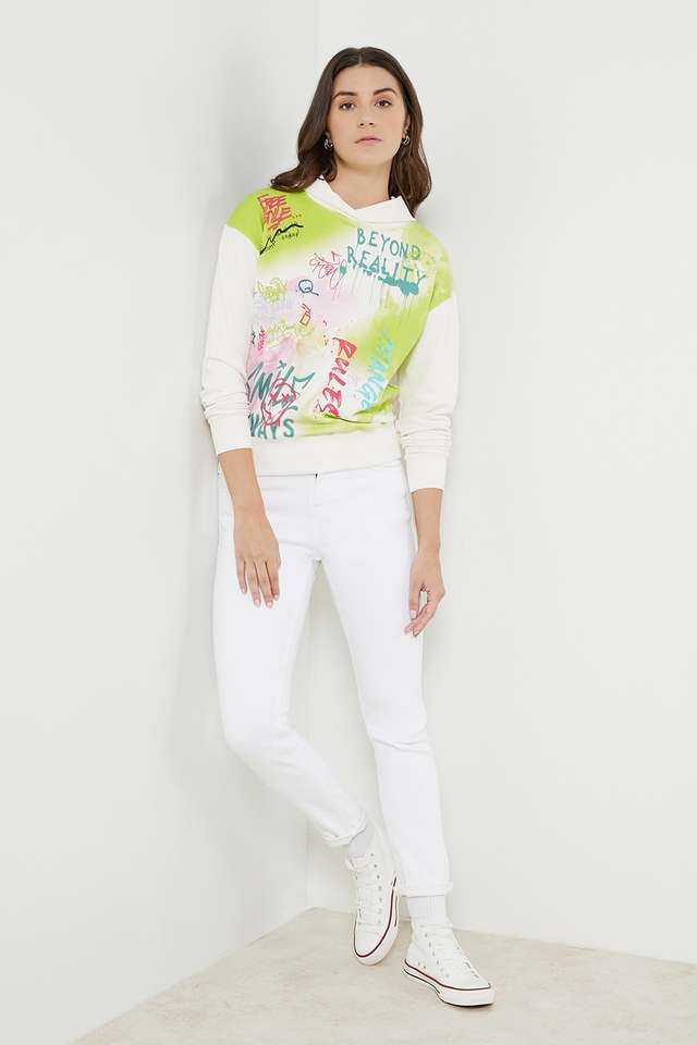 Typographic-Hooded-Cotton-Women-Sweatshirt