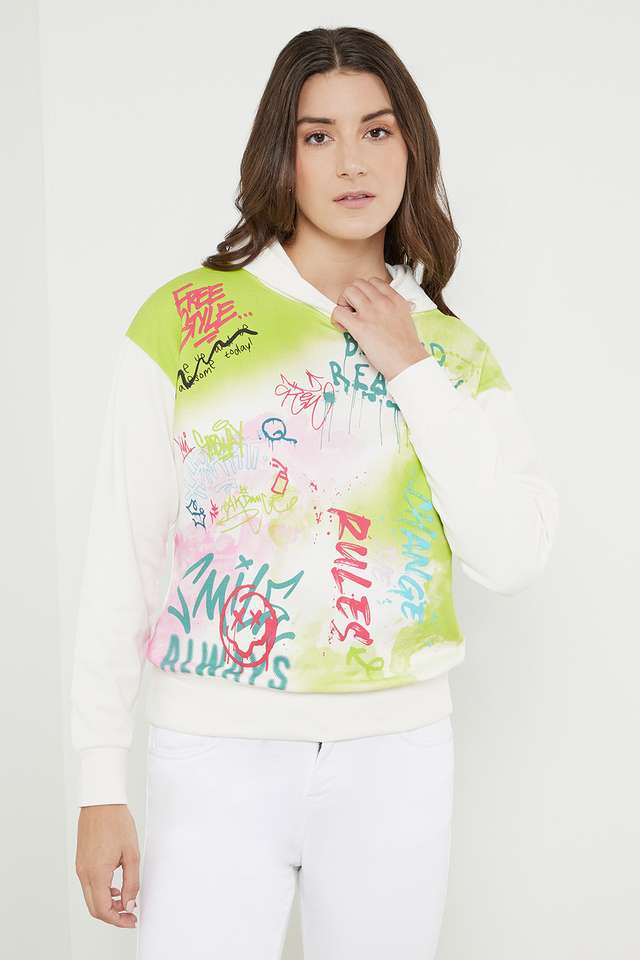 Typographic-Hooded-Cotton-Women-Sweatshirt