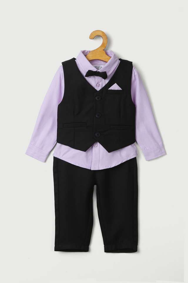 Solid-Cotton-Regular-Fit-Infant-Boys-Clothing-Set