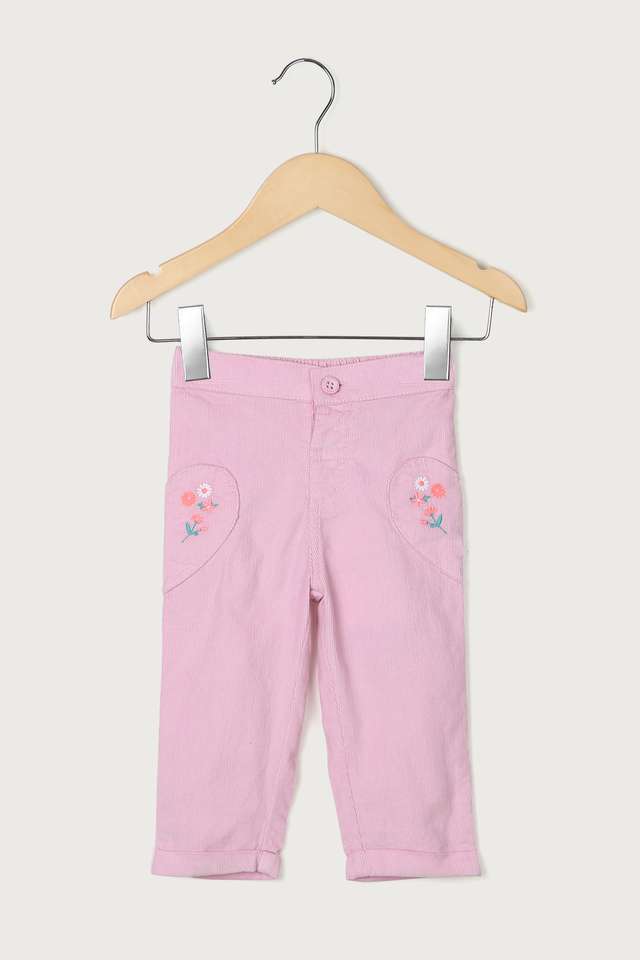 Solid-Cotton-Regular-Fit-Infant-Girls-Pants