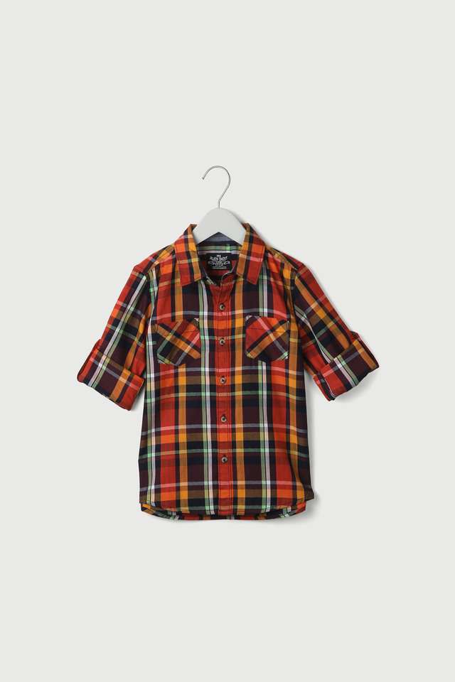 Checks-Cotton-Collar-Neck-Boys-Shirt