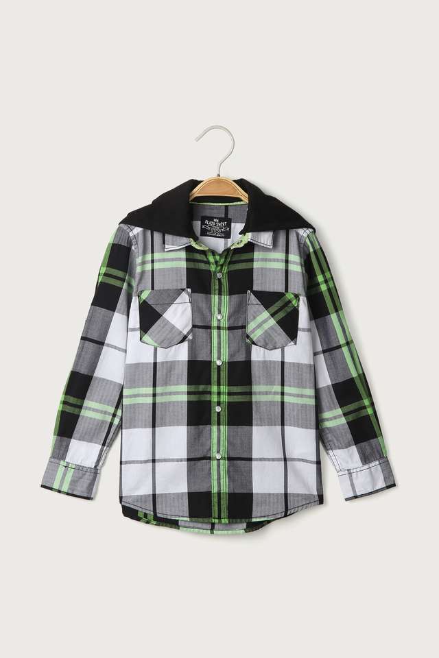 Checks-Cotton-Hood-Boys-Shirt