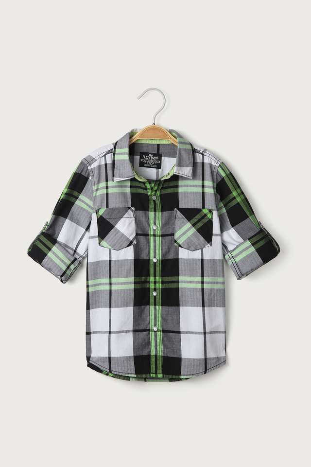Checks-Cotton-Hood-Boys-Shirt
