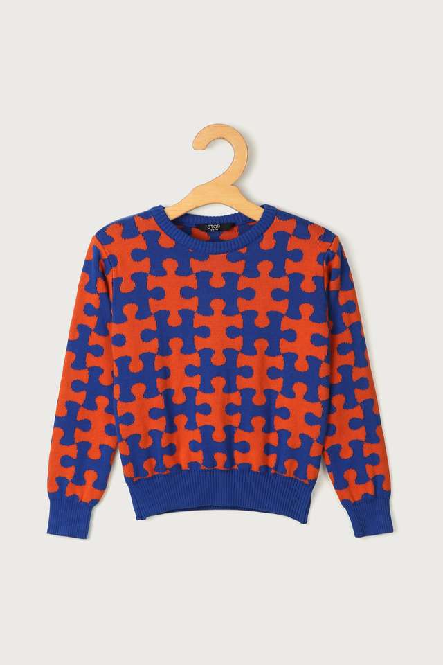 Color-Block-Cotton-Round-Neck-Boys-Sweater