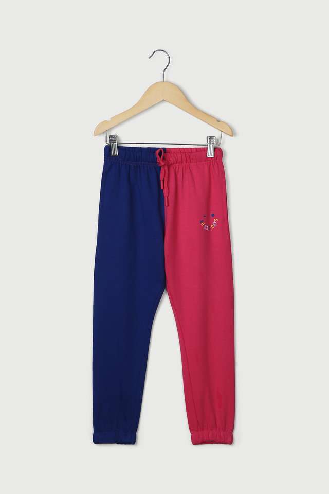 Color-Block-Cotton-Regular-Fit-Girls-Track-Pants