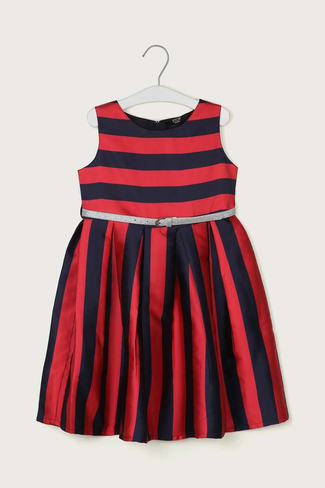 Printed-Satin-Round-Neck-Girls-Dress