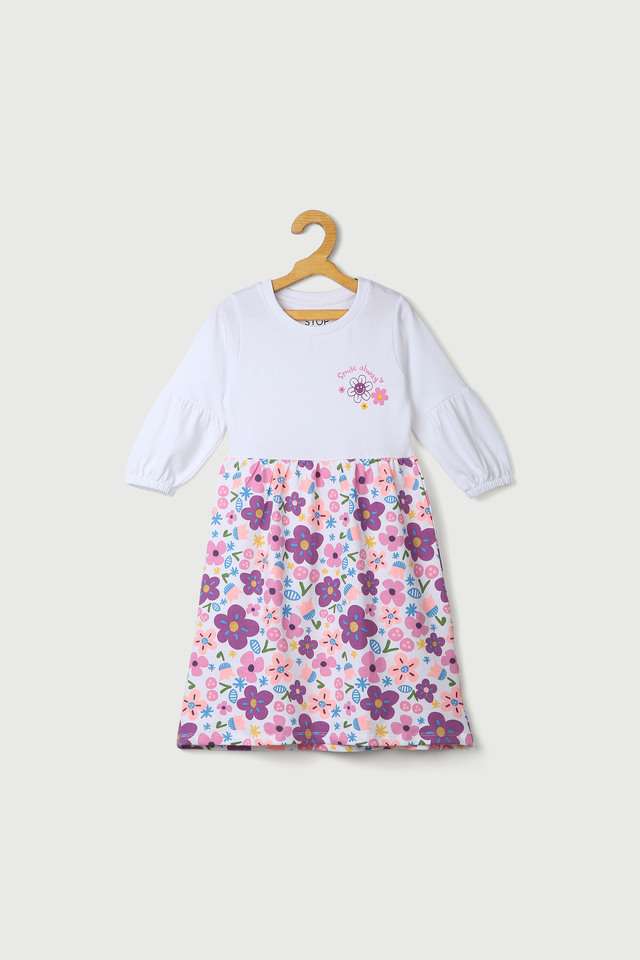 Printed-Cotton-Round-Neck-Girls-Dress