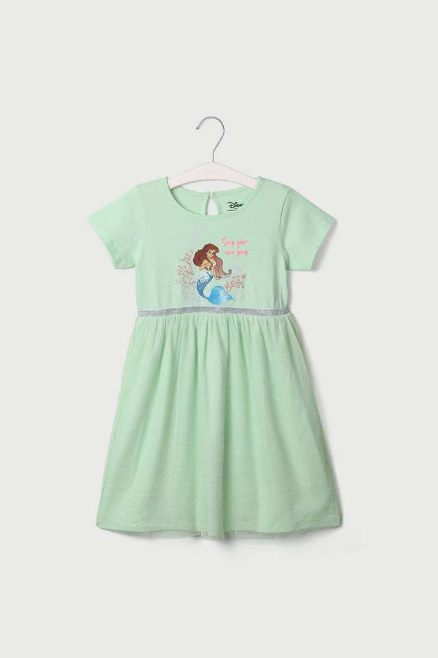 Solid-Cotton-Round-Neck-Girls-Dress