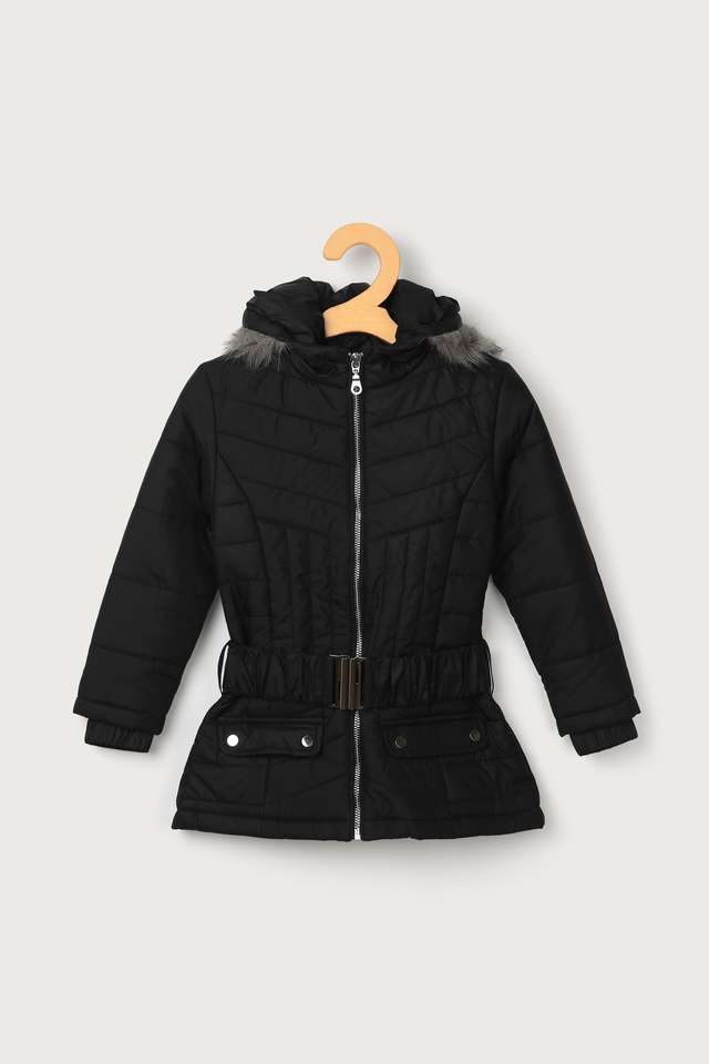 Solid-Polyester-Hood-Girls-Jacket