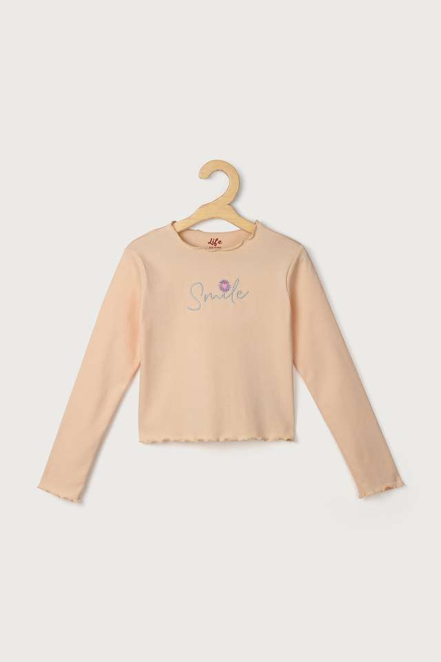 Solid-Cotton-Round-Neck-Girls-Top