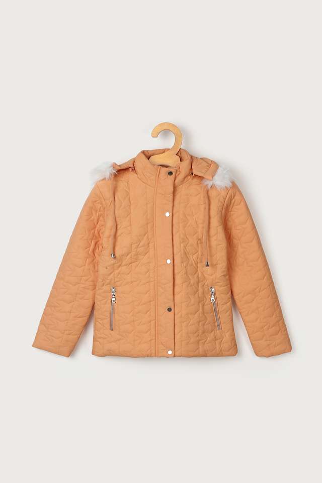 Solid-Polyester-Hood-Girls-Jacket