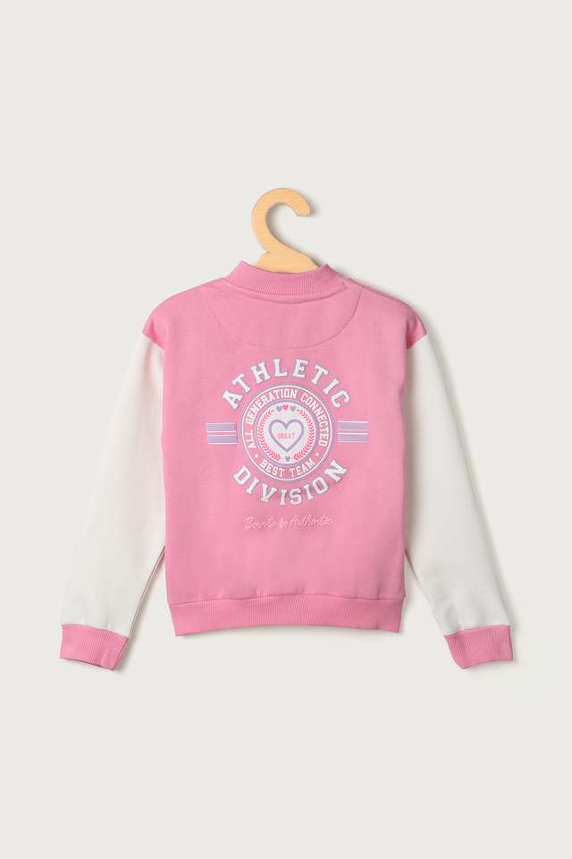 Color-Block-Polyester-Round-Neck-Girls-Jacket